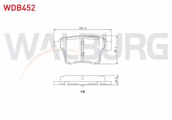 WALBURG WDB452 | Fren Balata Arka Ford Mondeo III