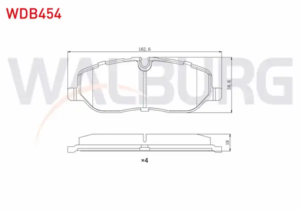 WALBURG WDB454 | Fren Balata Ön Land Rover Rangerover III 3.0 TD 6 2002-2012 / Land Rover Discovery (Taa) 2.7 TD 2004-2010