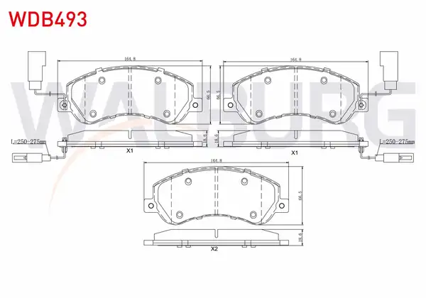 WALBURG WDB493 | Fren Balata Ön Fişli Ford Transit