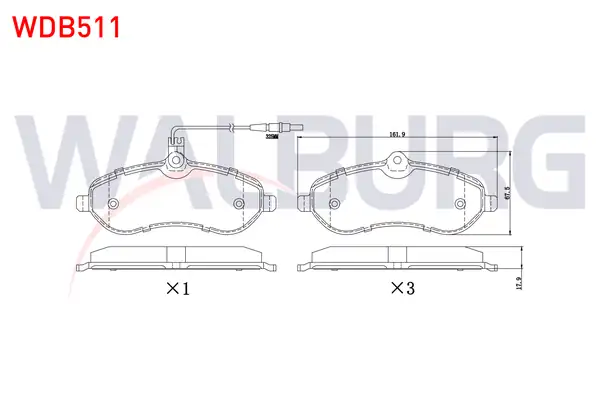 WALBURG WDB511 | Fren Balata Ön Fişli Fiat Scudo