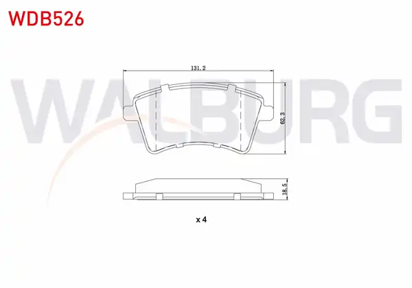 WALBURG WDB526 | Fren Balata Ön Renault Kangoo Kw0 1 1 5 dCi 2008 Mercedes Cıtan 415 109 CDI 2012 Cıtan 415 108 CDI 2012