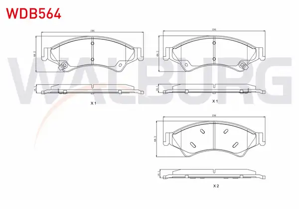 WALBURG WDB564 | Fren Balata Ön Ikazlı Ford Ranger