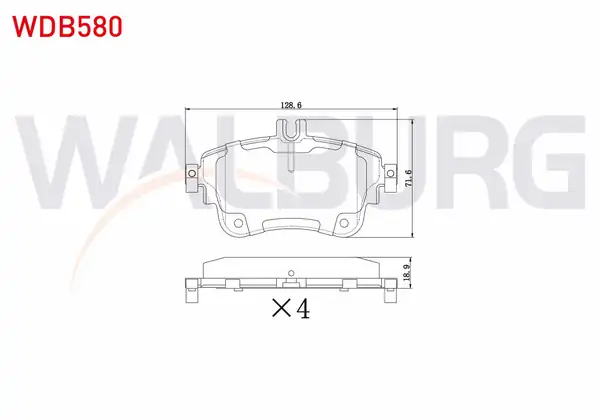 WALBURG WDB580 | Fren Balata Ön Mercedes A Serisi (W176) A 180 2012-/ A 200 2012-/ B Serisi (W246) B 200 2011 -