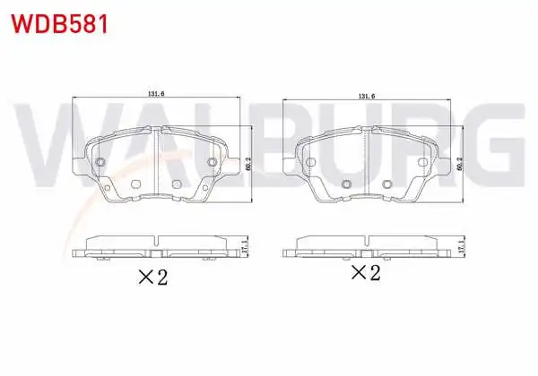 WALBURG WDB581 | Fren Balata Ön Ford Tourneo Courıer 1.5 TDCI 2014-/ 1.6 TDCI 2014-/ B-Max 1.6 TDCI 2012-/ Fiesta VII 1.4 TDCI 2012-/ Transit Courıer 1.0 2014-/ B-Max 1.5 TDCI 2012 -