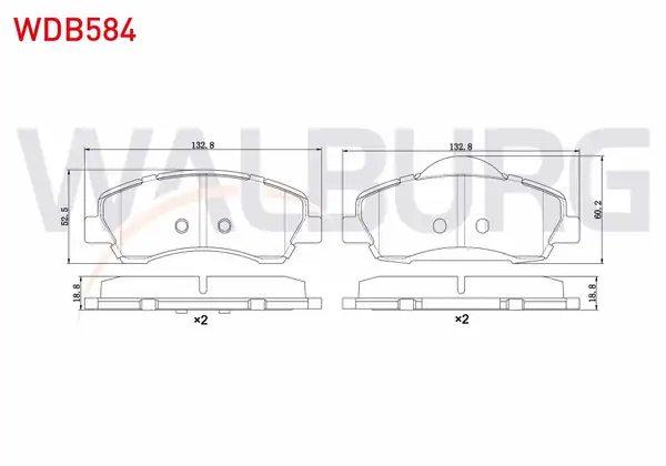 WALBURG WDB584 | Fren Balata Ön Peugeot 301 1 2 Vti 2012 Citroen C Elysee 1 2 Vti 2012