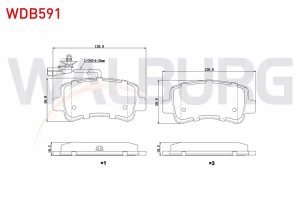WALBURG WDB591 | Fren Balata Arka Fişli Renault Master III Fv 2 3 dCi 2010 Master III Fv 2 5 dCi 2010 Opel Movano B 2 3 dCi 2010
