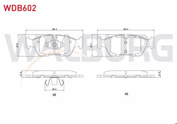 WALBURG WDB602 | Fren Balata Ön BMW 1 Serisi (E87) 120 İ 2003-2012 / 3 Serisi (E90) 318 D 2005-2011 / (E90) 316 İ 2005-2011 / (E90) 325 İ 2005-2011 / (E90) 335 D 2005-2011 / (E90) 316 Ti 2005-2011 / (E90) 318 Cl 2005-2011