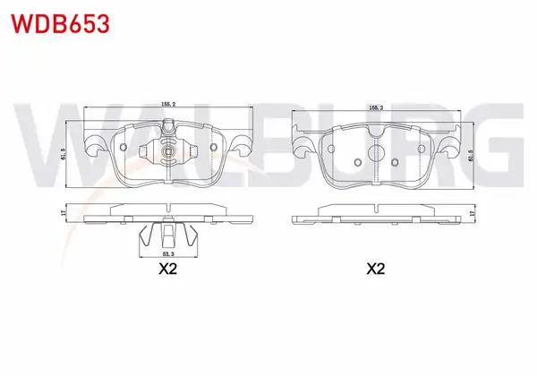 WALBURG WDB653 | Fren Balata Ön Citroen C4 Picasso II 1.6 HDI 2013-/ C4 Picasso II 1.6 VTI 2013 -