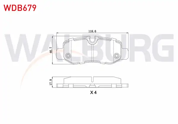 WALBURG WDB679 | Fren Balata Arka Mercedes Vito W447 111 CDI 2014 W447 114 CDI 2014 W447 116 CDI 2014 W447 119 Bluetec 2014