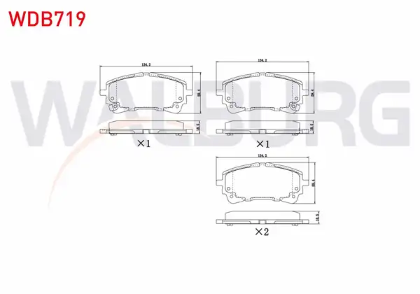 WALBURG WDB719 | Fren Balata Ikazlı Ön Toyota Corolla _e21_ 1 8 Hybrid 2019 Corolla _e21_ 1 6 Vvt İ 2019