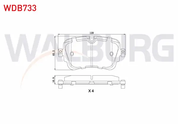 WALBURG WDB733 | Fren Balata Arka Ikazlı Audi Q7 (4M) 3.0 TDI 2015 -