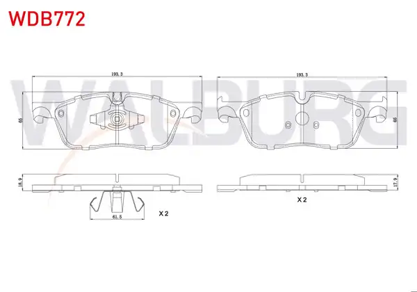 WALBURG WDB772 | Fren Balata Ön Land Rover Discovery Sport (Lc) 2.0 Td4 2014 -