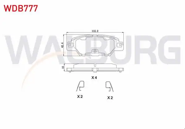 WALBURG WDB777 | Fren Balata Arka Ikazlı Mazda Cx-5 (Ke,Gh) 2.0 2011 -