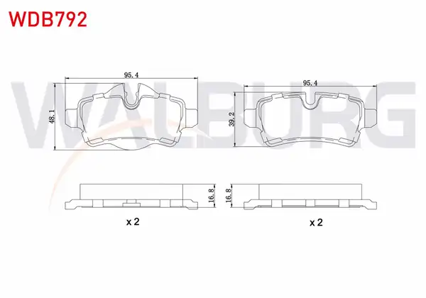 WALBURG WDB792 | Fren Balata Arka Mini Clubman (R55) 1.6 D 2007 -