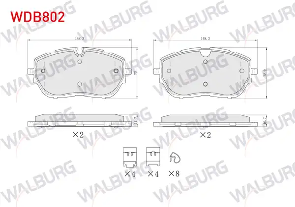 WALBURG WDB802 | Fren Balata Ön Ikazlı Peugeot 308 II 1 6 Hdi 2014 Ds 4 II 1 6 2021 Opel Astra L 1 2 1 5 D 2021