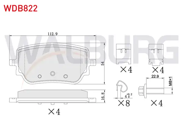 WALBURG WDB822 | Fren Balata Arka Mercedes A 180 D 200 W177 2018