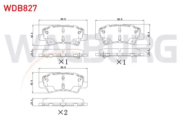WALBURG WDB827 | Fren Balata Arka Ikazlı Kia Picanto Ja 1 0 Mpı 1 25 Mpı 2017
