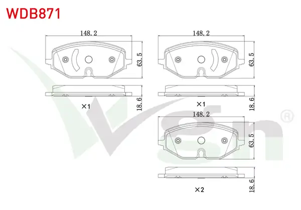 WALBURG WDB871 | Fren Balata Ön VW Golf VIII 2020 Skoda Octavia IV 2019 Seat Leon 2019
