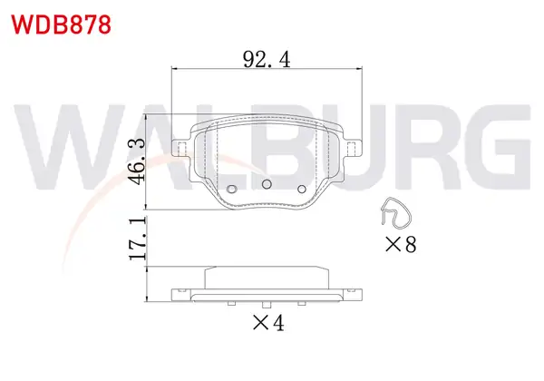 WALBURG WDB878 | Fren Balatası Arka Peugeot 208 II 2008 II 1 2 Puretech 1 5 Bluehdi 2019 Opel Corsa F 1 2 1 5 D 2019 Citroen C4 X