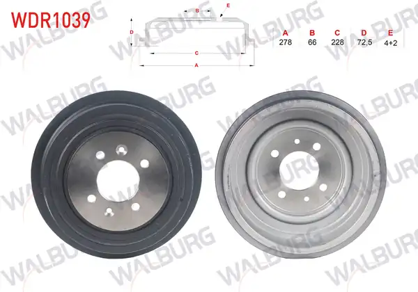 WALBURG WDR1039 | Fren Kampanası Arka 4 Delik Renault Kangoo 1.5 DCI 1998-2008