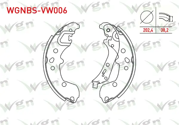 WGN Wgnbs Vw006 Fren Pabuç Balata Arka Levyelı 202 4x38 2mm Volkswagen Polo Aw1 2018 Seat Ibiza V Kj1 2017