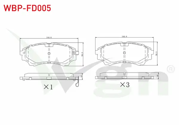 WGN Wbp Fd005 Fren Balata Ön Ikazlı Ford Ranger