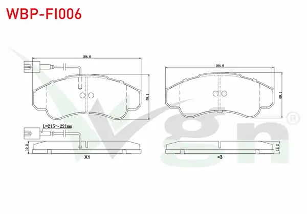 WGN Wbp Fi006 Fren Balata Ön Fişli Fiat Ducato