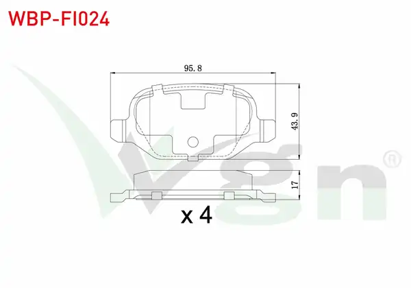 WGN Wbp Fi024 Fren Balata Arka Fiat Linea 1 6 Mjt 2007 Linea 1 4 T Jet 2007 Alfa Romeo 147 937 1 6 2001 2010 147 937 1 9 JTD 2001 2010