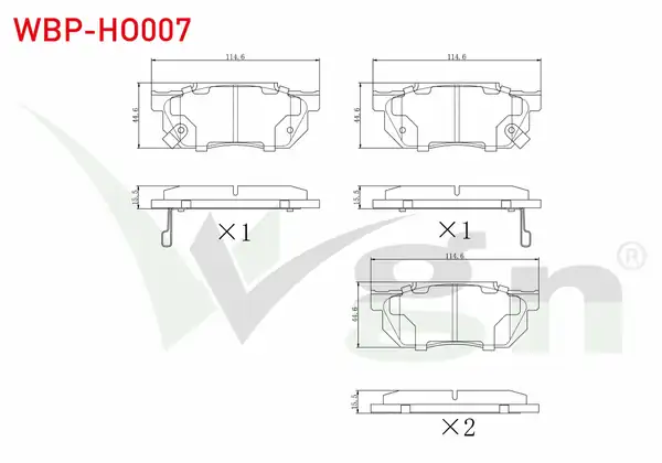 WGN Wbp Ho007 Fren Balata Ön Ikazlı Honda Civic V