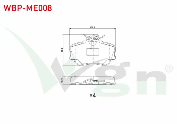 WGN Wbp Me008 Fren Balata Ön Mercedes C Serisi W202 1993 2000