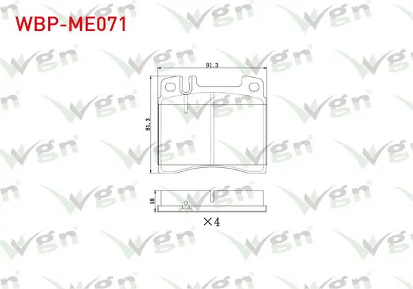 WGN WBP-ME071 | Fren Balata Ön Mercedes S Serisi (W140) S 320 1991-1998 / S Serisi (W140) S 300 1991-1998