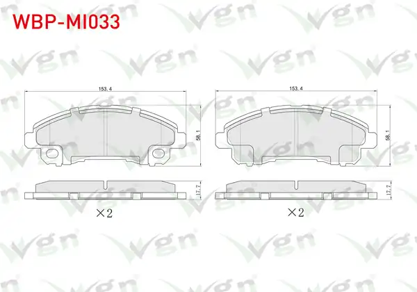 WGN Wbp Mi033 Fren Balata Arka Mitsubishi Fuso Canter Euro 6 2017