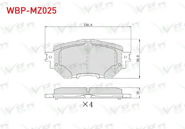 WGN Wbp Mz025 Fren Balata Ön Mazda 3 Bm Bn 1 5 1 6 2019