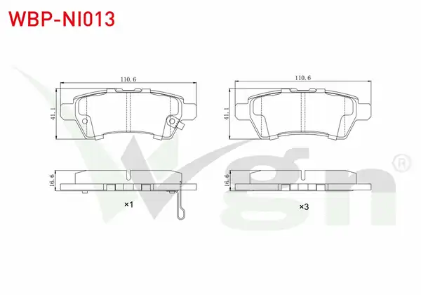 WGN Wbp Ni013 Fren Balata Arka Ikazlı Nissan Pathfinder R51 2 5 dCi 4wd 2005 Nissan Navara D40 2 5 dCi 2005 2015