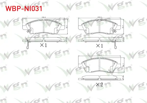 WGN Wbp Ni031 Fren Balata Ön Ikazlı Tel Delikli Nissan Micra IV K13 1 2 2010 Nissan Note E12 1 5 dCi 2013 Nissan Note E12 1 6i 16v 2013