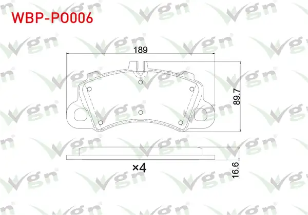 WGN Wbp Po006 Fren Balata Ön Porsche Macan 95b 2014 Cayenne 9ya 2 9 3 0 4 0 2017 Cayenne Coupe 9yb 4 0 2019