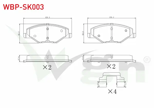 WGN Wbp Sk003 Fren Balata Ön Skoda Fabia II 1 2 2006 2015 1 2 TSI 2006 2015 1 4 2006 2015 1 6 2006 2015
