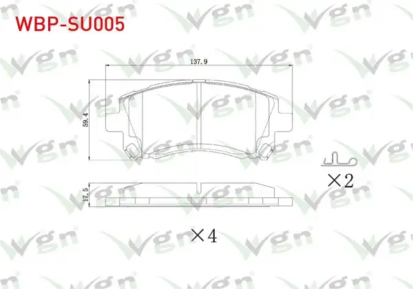 WGN WBP-SU005 | Fren Balata Ön Subaru