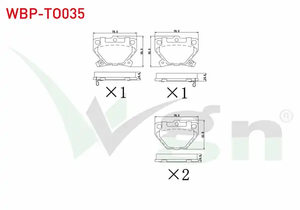 WGN Wbp To035 Fren Balata Arka Ikazlı Toyota Yaris