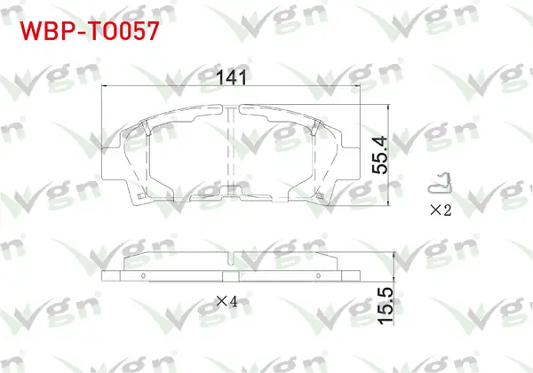 WGN Wbp To057 Fren Balata Ön Ikazlı Toyota Avensis