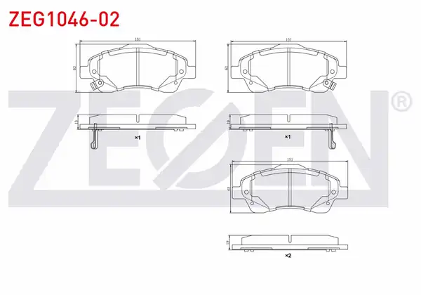 ZEGEN ZEG1046-02 | Fren Balata Ön Ikazlı Toyota Avensis