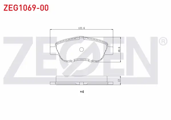 ZEGEN ZEG1069-00 | Fren Balata Ön Fiat Albea 1.2 2003-2005 / Fiat Palio 1.2 2003-2005
