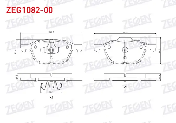 ZEGEN ZEG1082-00 | Fren Balata Ön Ford Focus II 1.6İ 2004-2011 / Focus II 1.6 TDCI 2004-2011 / C-Max I 1.6 TDCI 2007-2011 / Focus III 1.6 TDCI 2011-2015 / Kuga I 1.6 2008-2013 / Mazda 3 1.4İ 2003-2009 / S40 II 1.6İ 2004-2012