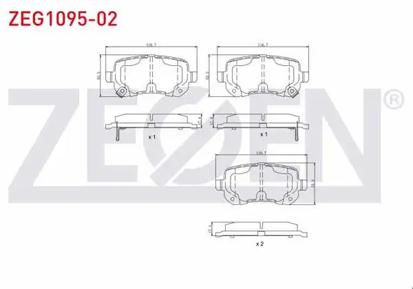 ZEGEN ZEG1095-02 | Fren Balata Arka Ikazlı Fiat Freemont