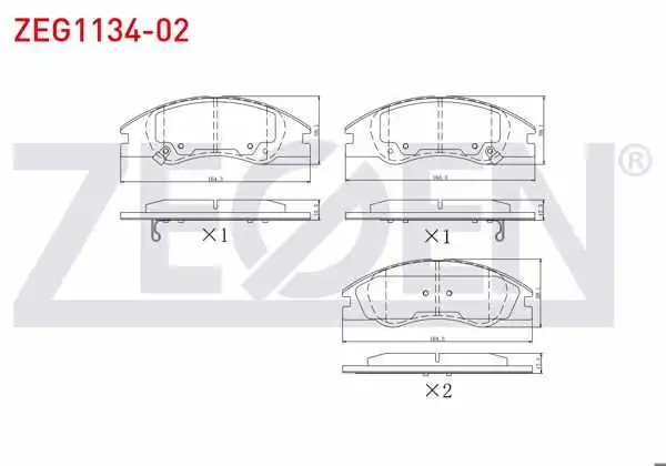 ZEGEN ZEG1134-02 | Fren Balata Ön Ikazlı Kia Cerato (Ld) 1.6İ 2004-2012 / Kia Cerato (Ld) 1.5 CRDI 2004-2012