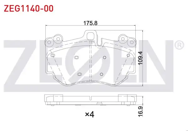ZEGEN ZEG1140-00 | Fren Balata Ön Porsche Cayenne (955) 3.2İ 2002-2010 / Porsche Cayenne (955) S4.5İ V8 2002-2010 / Porsche Cayenne (955) 3.6İ 2002-2010