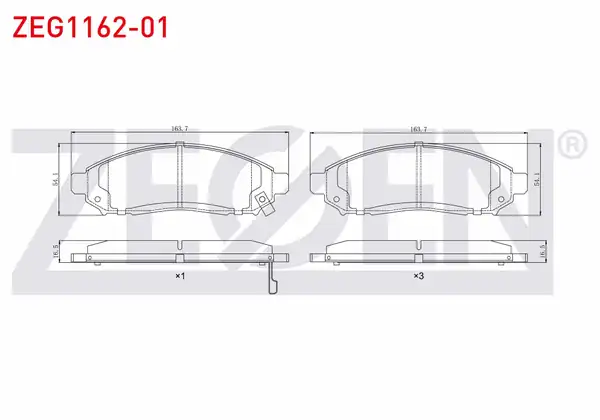 ZEGEN ZEG1162-01 | Fren Balata Ön Ikazlı Tel Delikli Nissan Navara D40 2 5 dCi 4wd 2005 2015 Nissan Pathfinder R51 2 5 dCi 2005