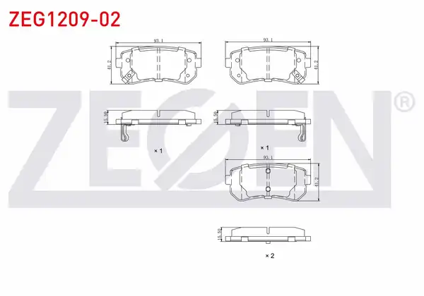 ZEGEN ZEG1209-02 | Fren Balata Arka Ikazlı Hyundai Accent