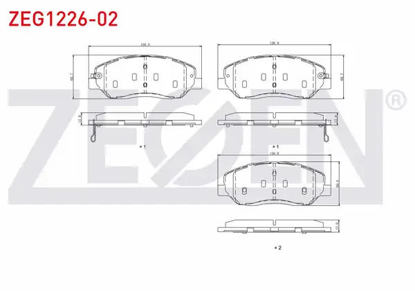 ZEGEN ZEG1226-02 | Fren Balata Ön Ikazlı Kia Sorento II