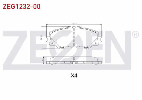 ZEGEN ZEG1232-00 | Fren Balata Ön Toyota Corolla (E15_) 1.6 Vvt-I 2007-2012 / Auris (Zre15) 1.6 Vvt-I 2007-2012